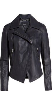 Marc New York Feather Leather Moto Jacket | Nordstrom