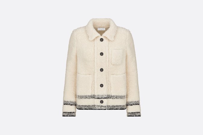 Caro Jacket Ecru Technical Wool Fleece Knit | DIOR
