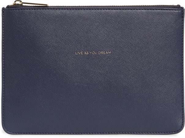 Live As You Dream Medium Faux Leather Pouch