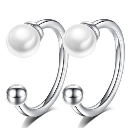 Shop White Simulated Pearl Earrings for Lady Ear Clip Earrings without Piercing Ear Cartilage Earrings for Women Cartilage on Earring K Online from Best Clip-on Earrings on JD.com Global Site - Joybuy.com