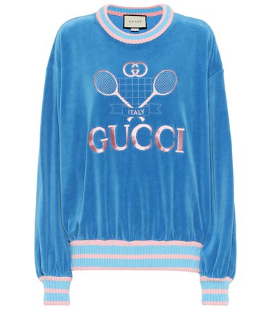 Gucci Tennis Cotton Chenille Sweatshirt | Gucci - Mytheresa