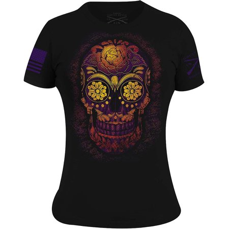 Grunt Style Women's Sugar Skull T-Shirt - Black | Fruugo AU