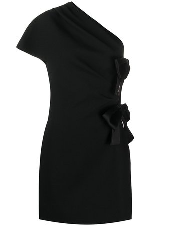 Shop Saint Laurent bow-detail mini dress with Express Delivery - FARFETCH
