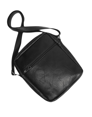 black leather sash bag