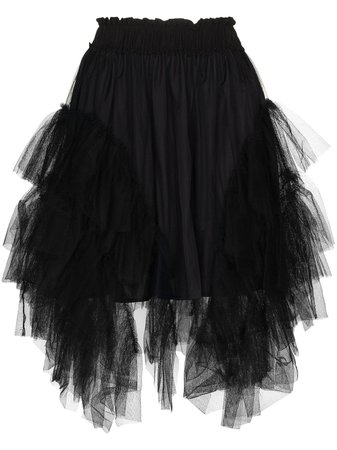 Shop Simone Rocha asymmetric frilled tutu skirt with Express Delivery - FARFETCH
