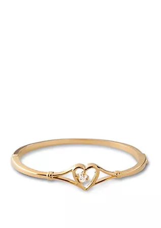 Kim Rogers® Gold-Tone Heart Bangle Bracelet | belk