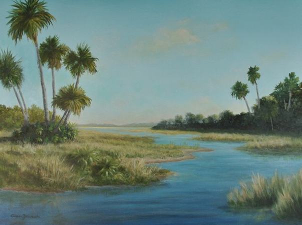 Florida landscape painting art png background