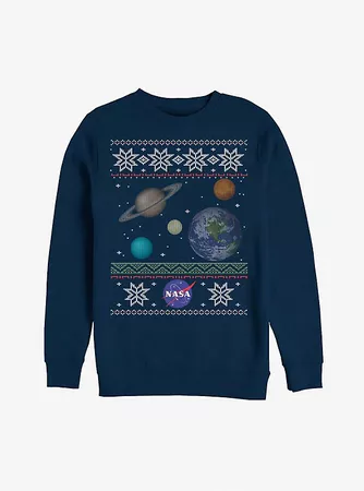 NASA Planet Ugly Christmas Sweater Print Sweatshirt