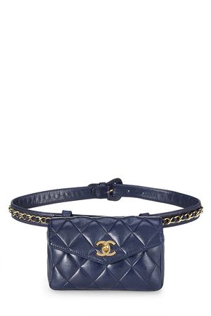 Chanel Navy Quilted Lambskin Belt Bag 30 Q6A0011INB007 | WGACA