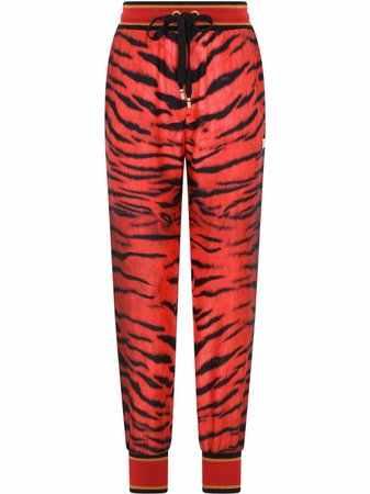 Dolce & Gabbana zebra-print silk trousers