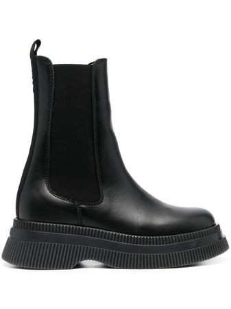 GANNI Creepers Leather Chelsea Boots - Farfetch