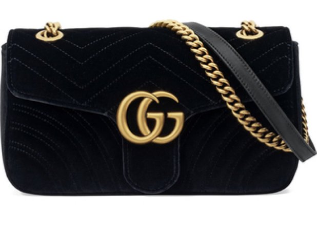 Gucci black velvet marmont bag