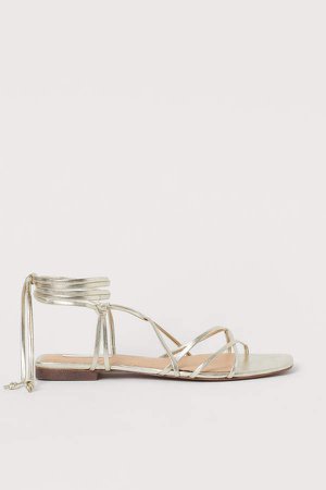 Leather Sandals - Gold