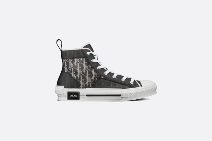 B23 High-Top Sneaker Black and White Dior Oblique Canvas - Shoes - Man | DIOR