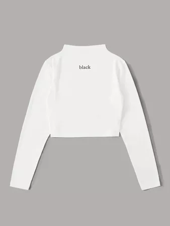 Letter Graphic Mock Neck Tee | SHEIN USA