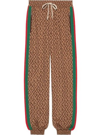 Brown Gucci Monogram Print Track Pants | Farfetch.com