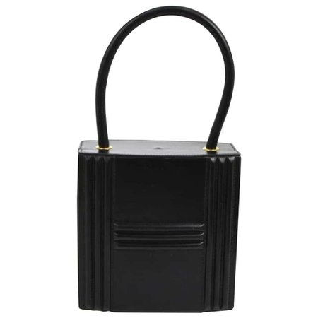 Hermes Black Leather Gold Pad Lock Small Mini Evening Top Handle Satchel Bag For Sale at 1stdibs