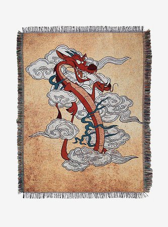 Disney Mulan Mushu In The Smoke Tapestry Throw