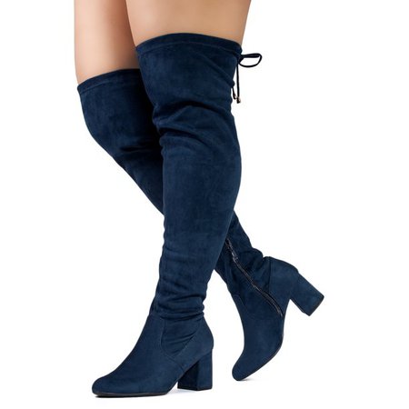 Room Of Fashion - "Wide Calf & Wide Width" Women's Chunky Heel Over The Knee Boots - Plus Size Friendly #19150 - Walmart.com - Walmart.com