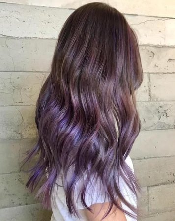 Brown & Lilac/Purple Ombre Hair