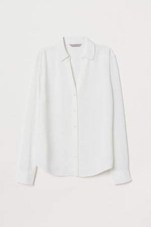 V-neck Blouse - White - Ladies | H&M US