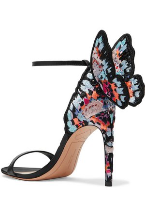 Sophia Webster | Chiara embroidered leather and satin sandals | NET-A-PORTER.COM