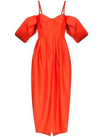 Rosie Assoulin Puff Sleeve Midi Dress - Farfetch