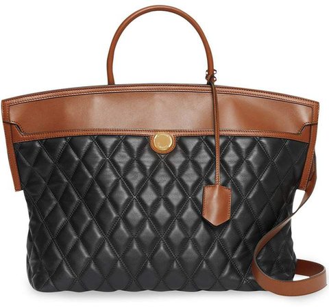 Quilted Lambskin Society Top Handle Bag