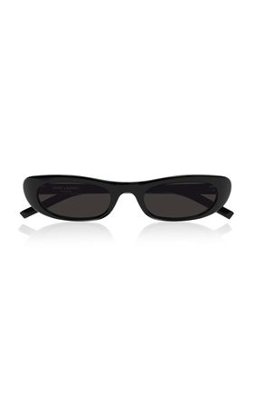 Shade Narrow Oval-Frame Acetate Sunglasses By Saint Laurent | Moda Operandi