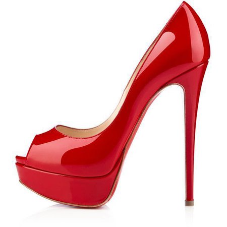 Red Open Toe Platform Heels