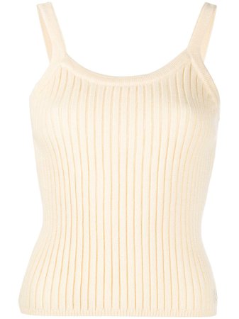 Yellow House of Sunny ribbed knit vest top VOL1661 - Farfetch