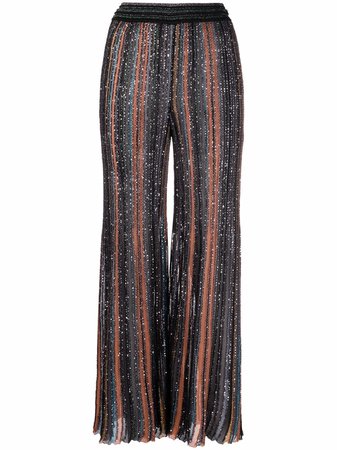 Shop Missoni sequined striped trousers with Express Delivery - FARFETCH