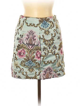 TOBI 100% Polyester Floral Teal Casual Skirt Size M - 71% off | thredUP