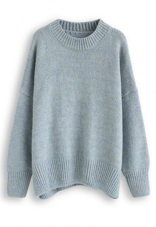 Loose Soft Knit Sweater in Turquoise - Long Sleeve - TOPS - Retro, Indie and Unique Fashion