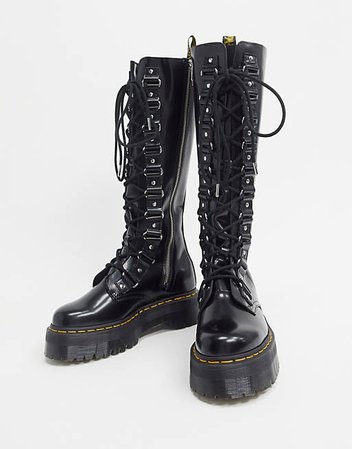 Dr Martens 1B60 Britain XL chunky knee boots in black | ASOS