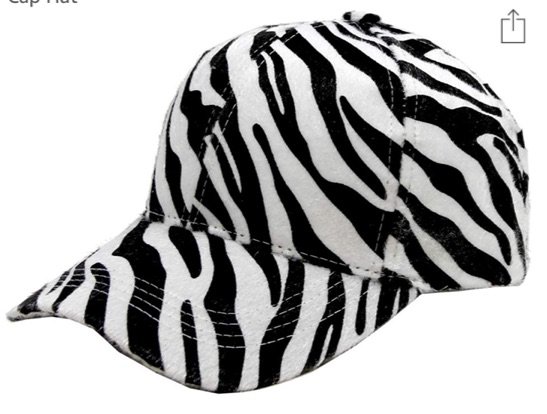 zebra ball cap