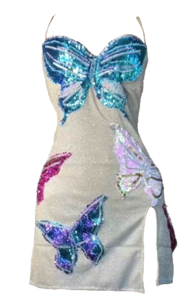 @lollialand- butterfly sequin dress