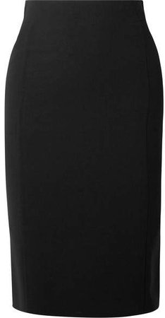 Wool-blend Pencil Skirt - Black