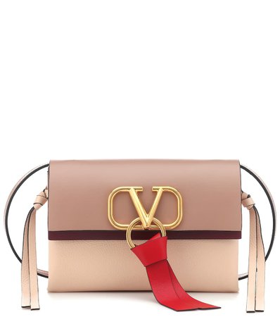 Valentino Garavani Vee Ring Small Leather Shoulder Bag | Mytheresa