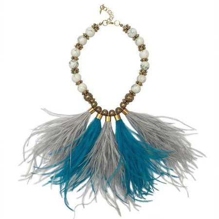 Fashiontage - Blue Beads Drop Necklace - 940178964541