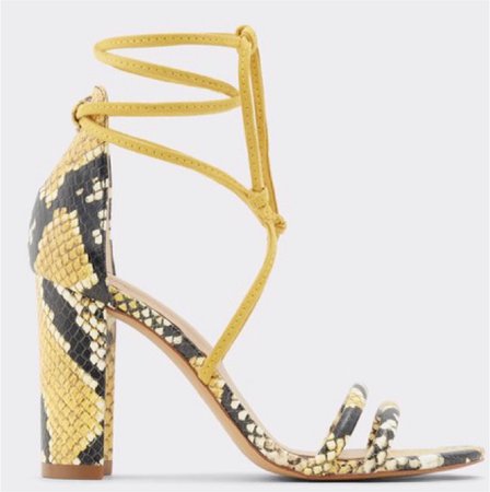 yellow snake skin heels