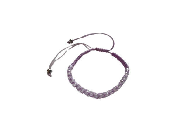 white and purple bracelet