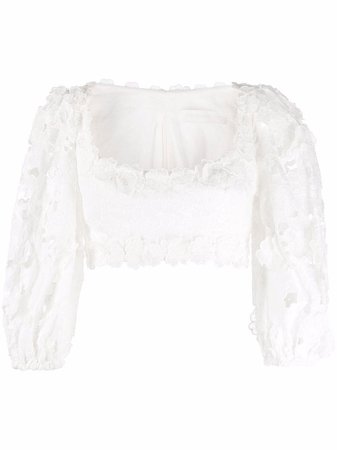 Shop ZIMMERMANN Lola Crop Top with Express Delivery - FARFETCH