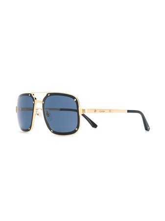 Cartier Eyewear Santos de Cartier square-frame sunglasses - FARFETCH