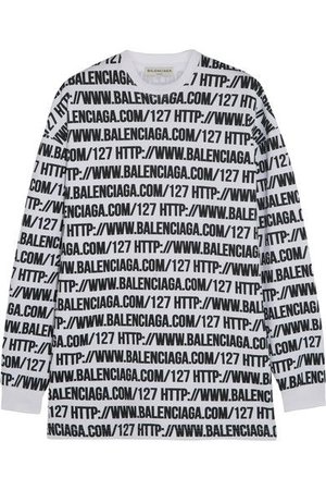 BALENCIAGA Oversized printed cotton-jersey sweatshirt