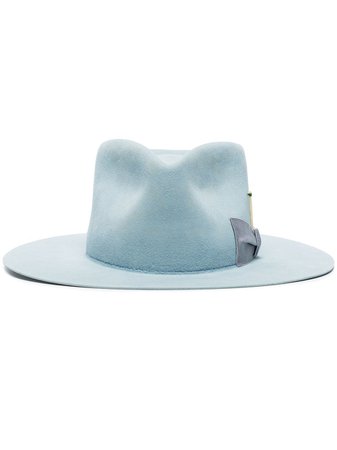 Blue Nick Fouquet Ribbon Detail Fedora Hat | Farfetch.com