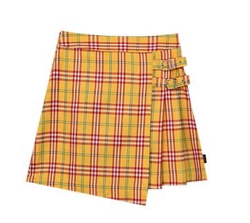 Yellow & Violet Plaid Skirt