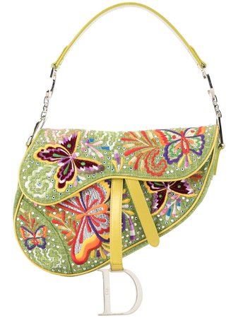 Christian Dior Pre-Owned Embroidery Saddle Handle Bag | Farfetch.com
