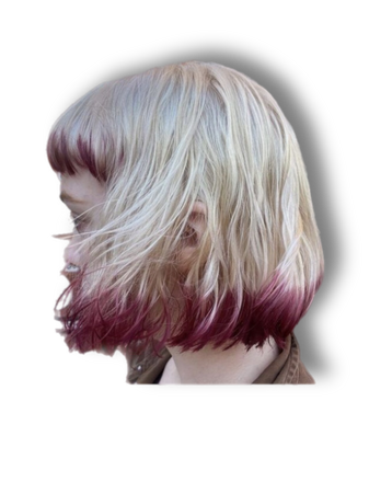 dyed hair blonde burgundy bob hairstyles
