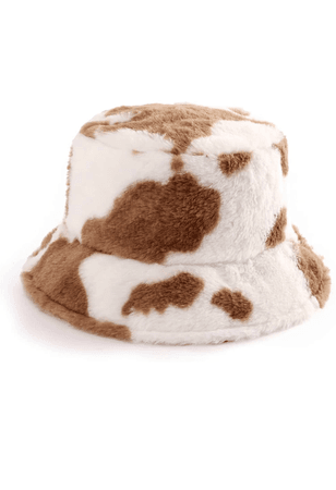 cow fur bucket hat